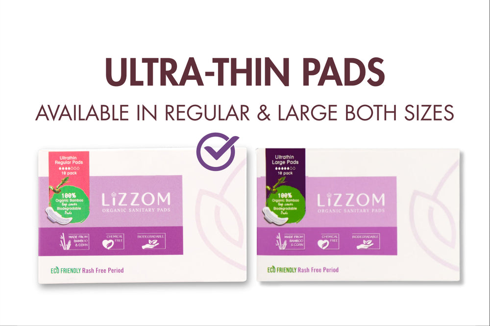 LiZZOM Organic Ultrathin Sanitary Pads — pack shot — LiZZOM organic period care, UAE