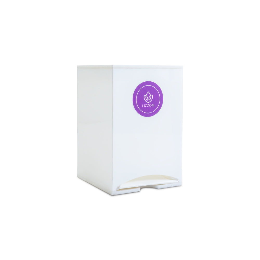 MODEL-MW-Liners Personal Minimalist Compact Acrylic White Daily Liner Dispenser.
