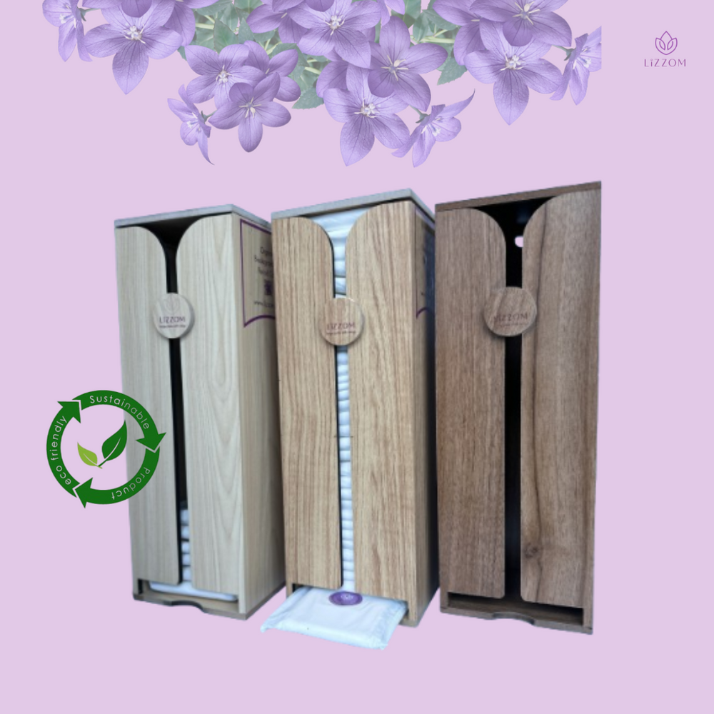 MODEL-W-PRO Minimalist Manual Wooden Sanitary Pads Dispenser.