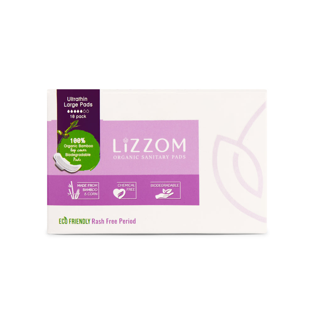 LiZZOM Quarterly Bundle Pack — size comparison — LiZZOM organic period care, UAE