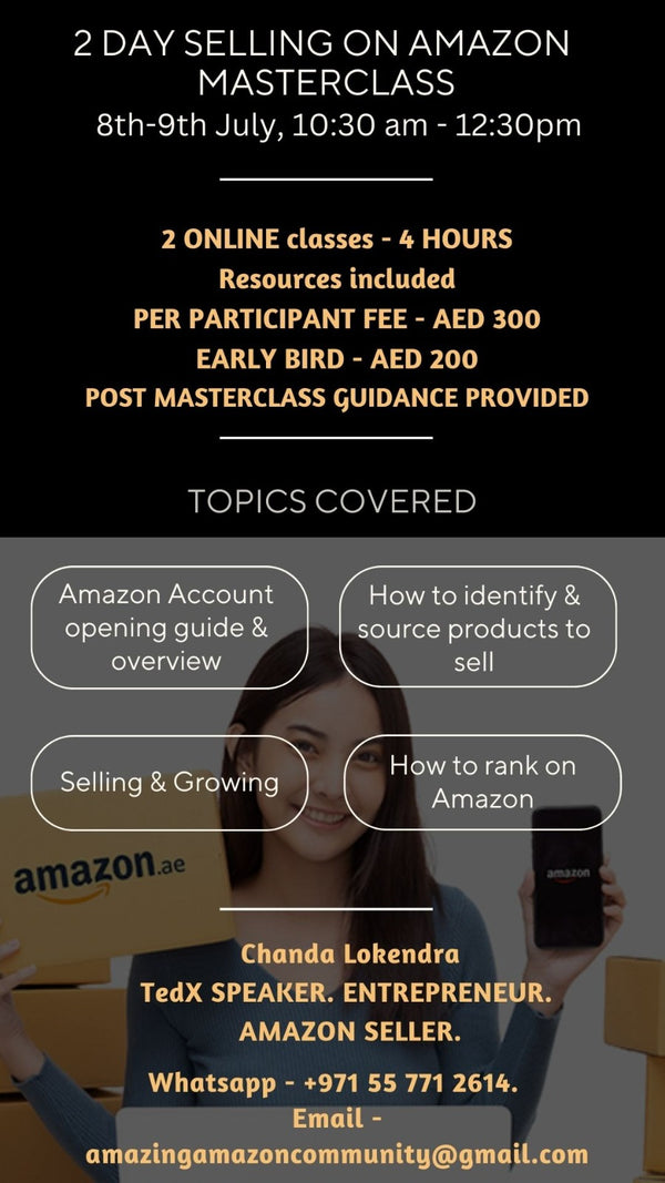 Learn to sell on Amazon in just 4 hours  - "Amazon Master Class 4 hours spread over 2 days"