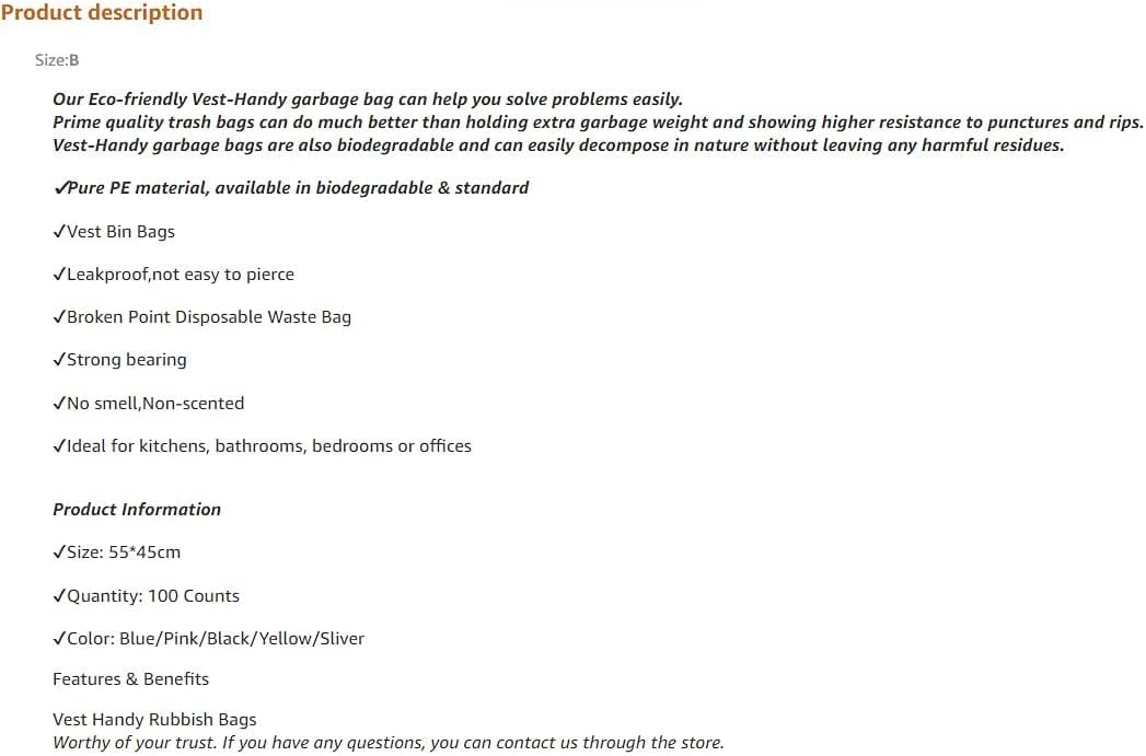 BIN LINERS Normal -LiZZOM PE Sanitary Pads Bin Liners