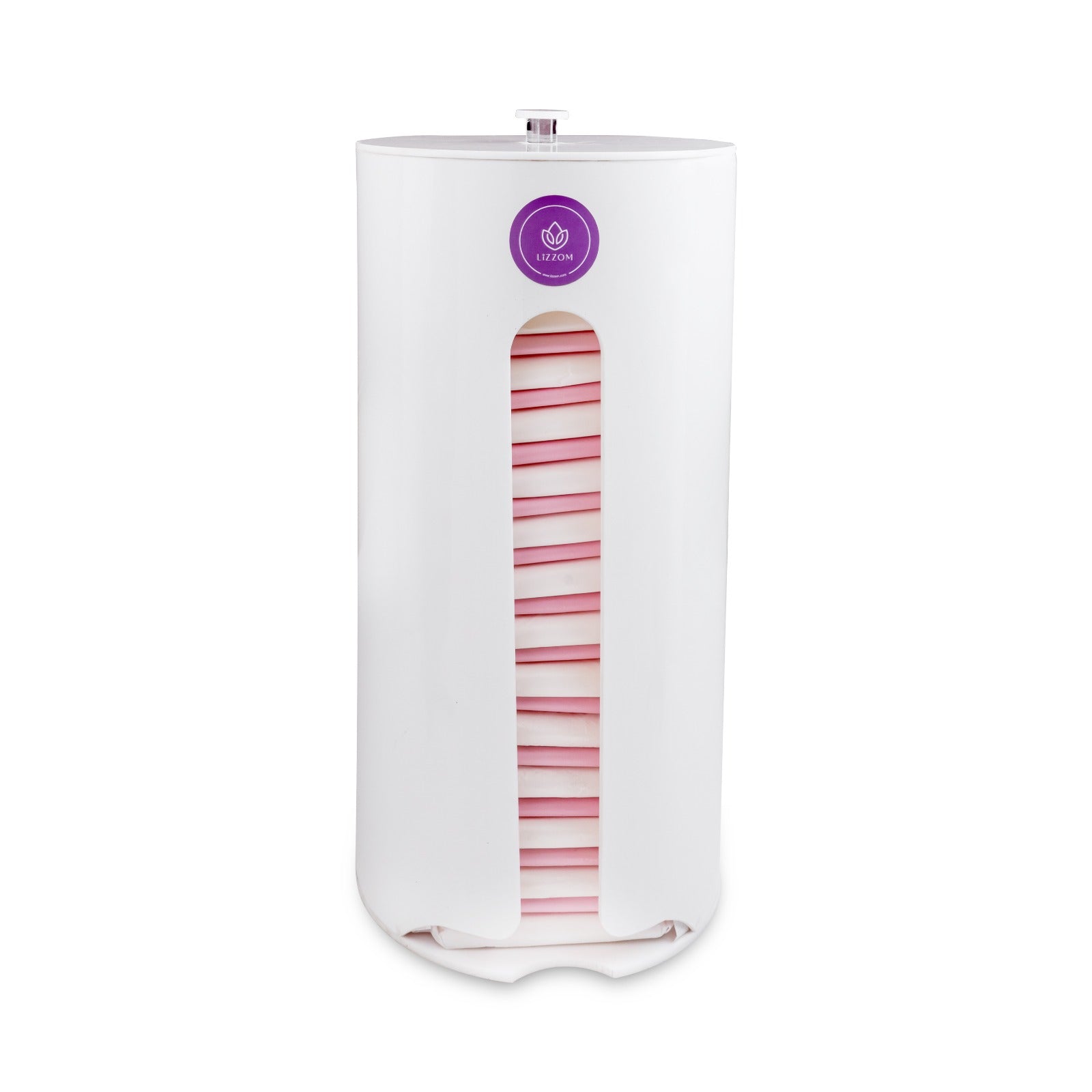 MODEL-SCW-PRO Sleek CURVED Acrylic White Sanitary Pads Dispenser PRO