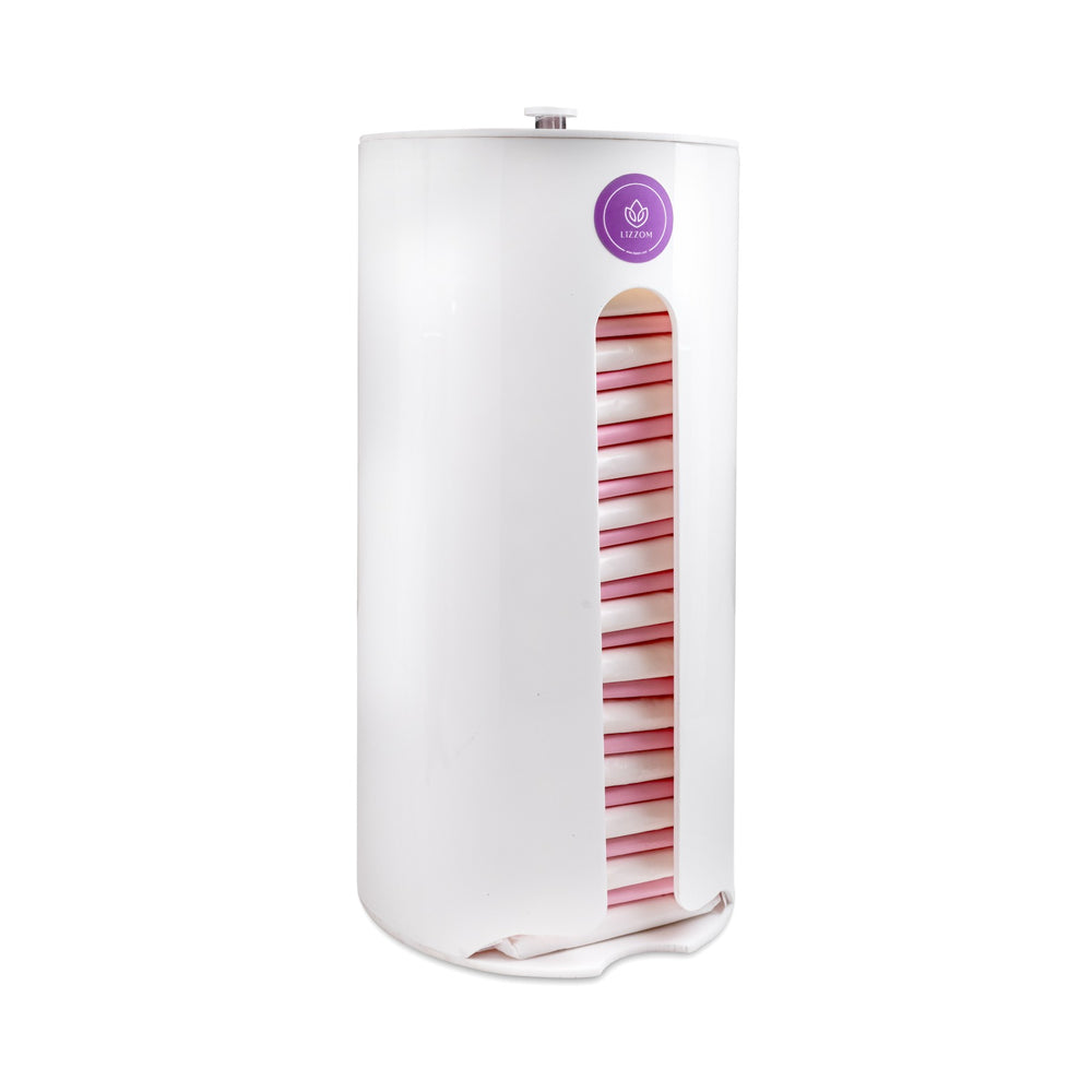 MODEL-SCW-PRO Sleek CURVED Acrylic White Sanitary Pads Dispenser PRO.