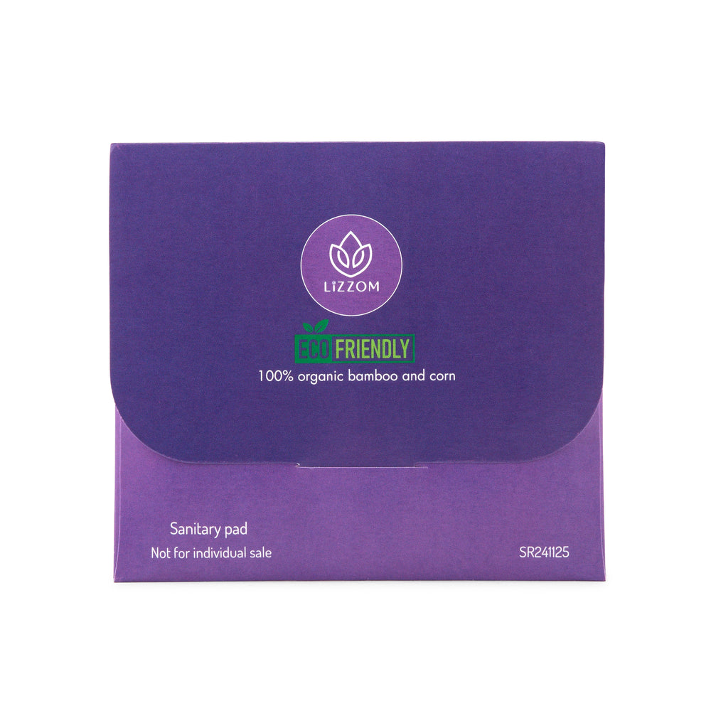LiZZOM PursePerfect Sanitary Pads — pack shot — LiZZOM organic period care, UAE
