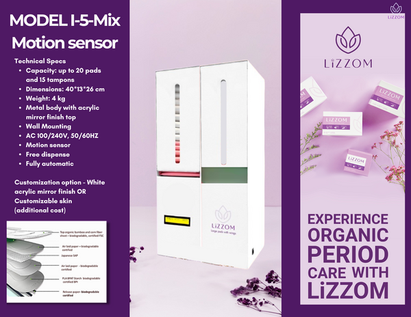 MODEL-MW-PRO-Mix     Minimalist Manual Acrylic White - Tampons and Sanitary Pads Dispenser