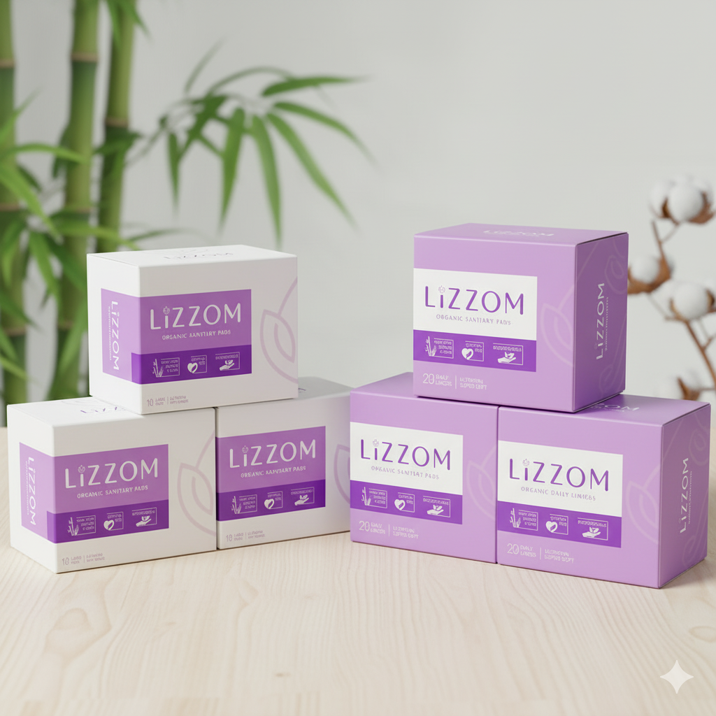 LiZZOM Quarterly Bundle Pack (A combination of 3 packs of your chosen size of pads + 3 packs of daily liners)