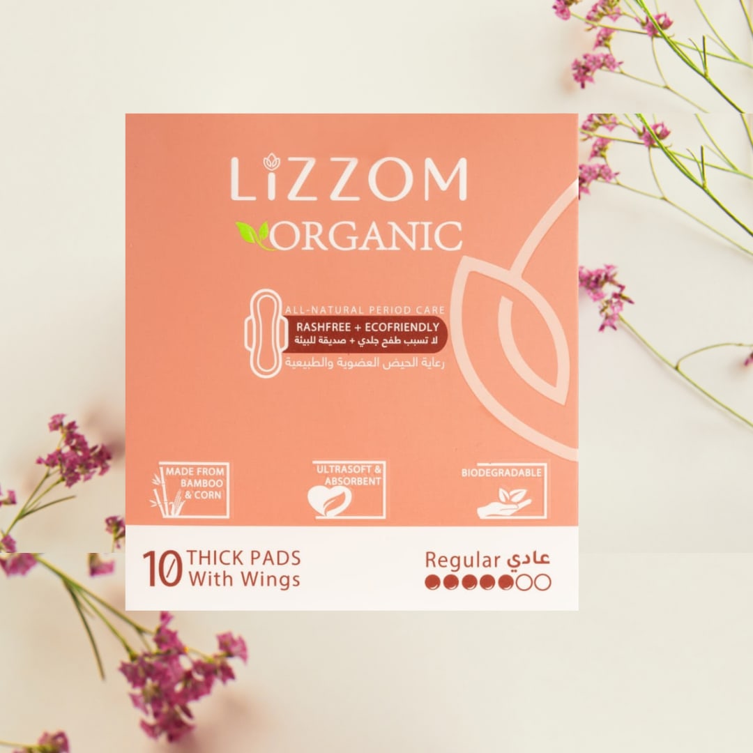 LiZZOM Organic THICK Night Pads - 10 count. Dry feel | Plastic free | Antibacterial | Odor & Rash free. ( CHECK OUR SIZES )