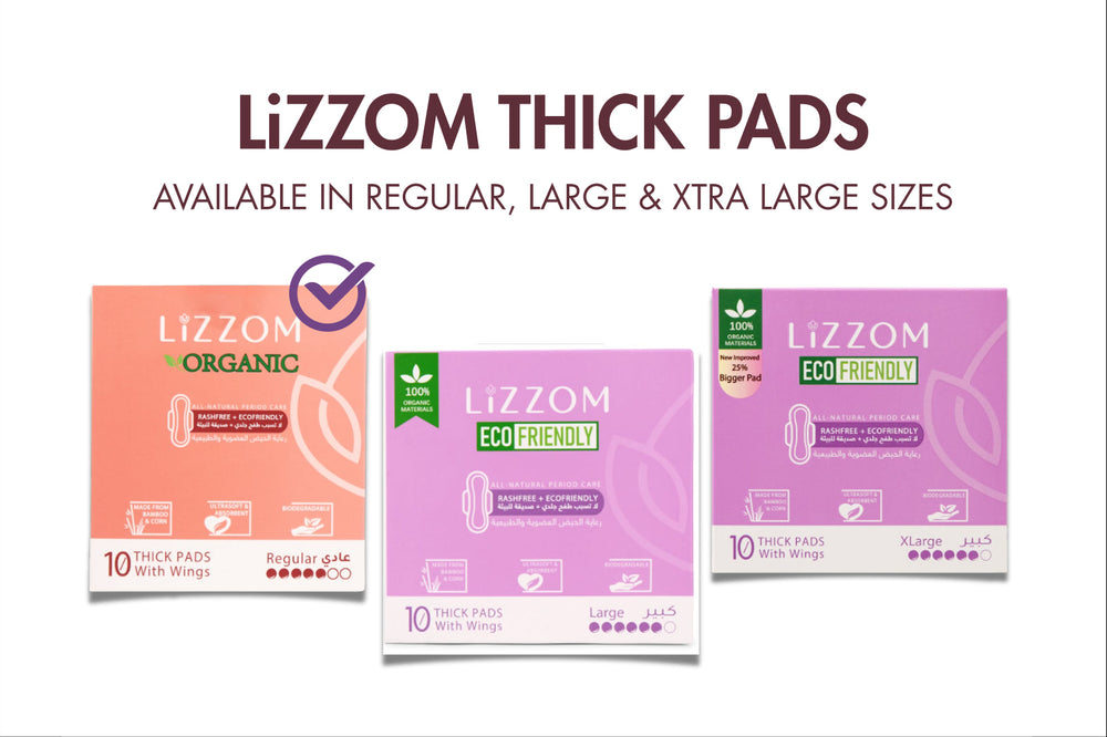 LiZZOM Organic THICK Night Pads in Regular, Large and XLarge