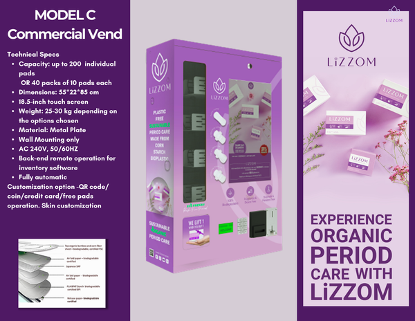 MODEL-C Commercial Sanitary Pads Vending Machine – Customizable for paid or non-paid operation