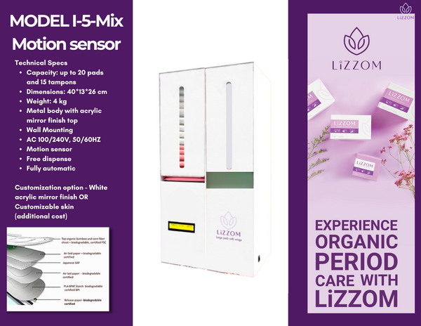 MODEL-MW-PRO-Mix     Minimalist Manual Acrylic White - Tampons and Sanitary Pads Dispenser