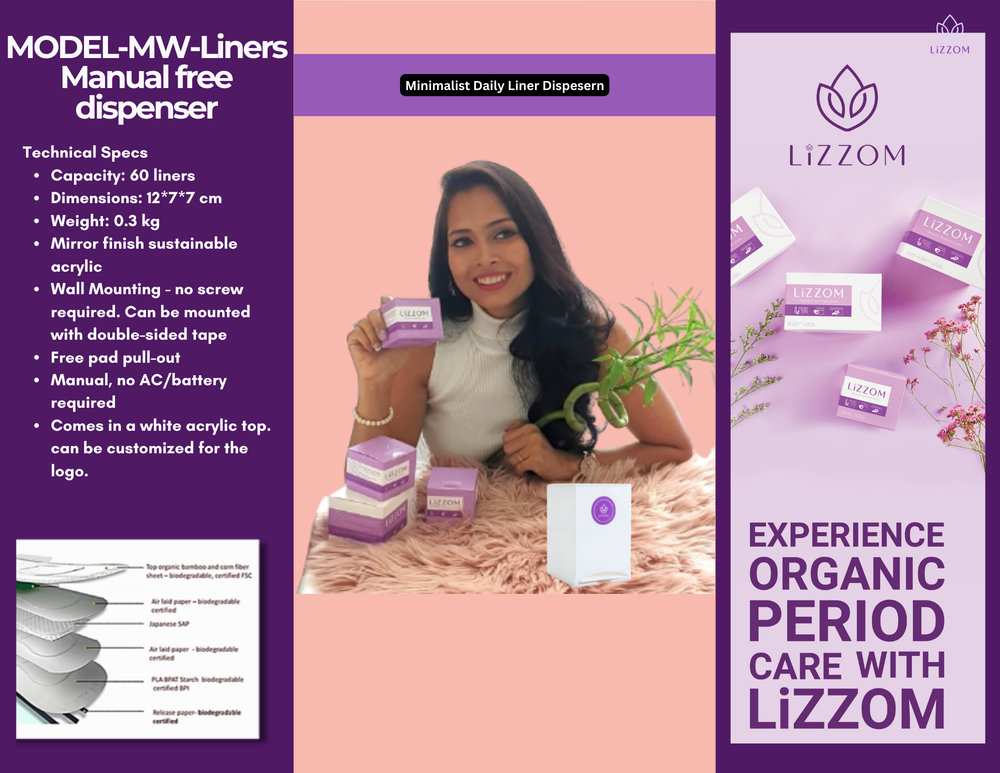 MODEL-MW-Liners  Personal Minimalist Compact Acrylic White Daily Liner Dispenser.