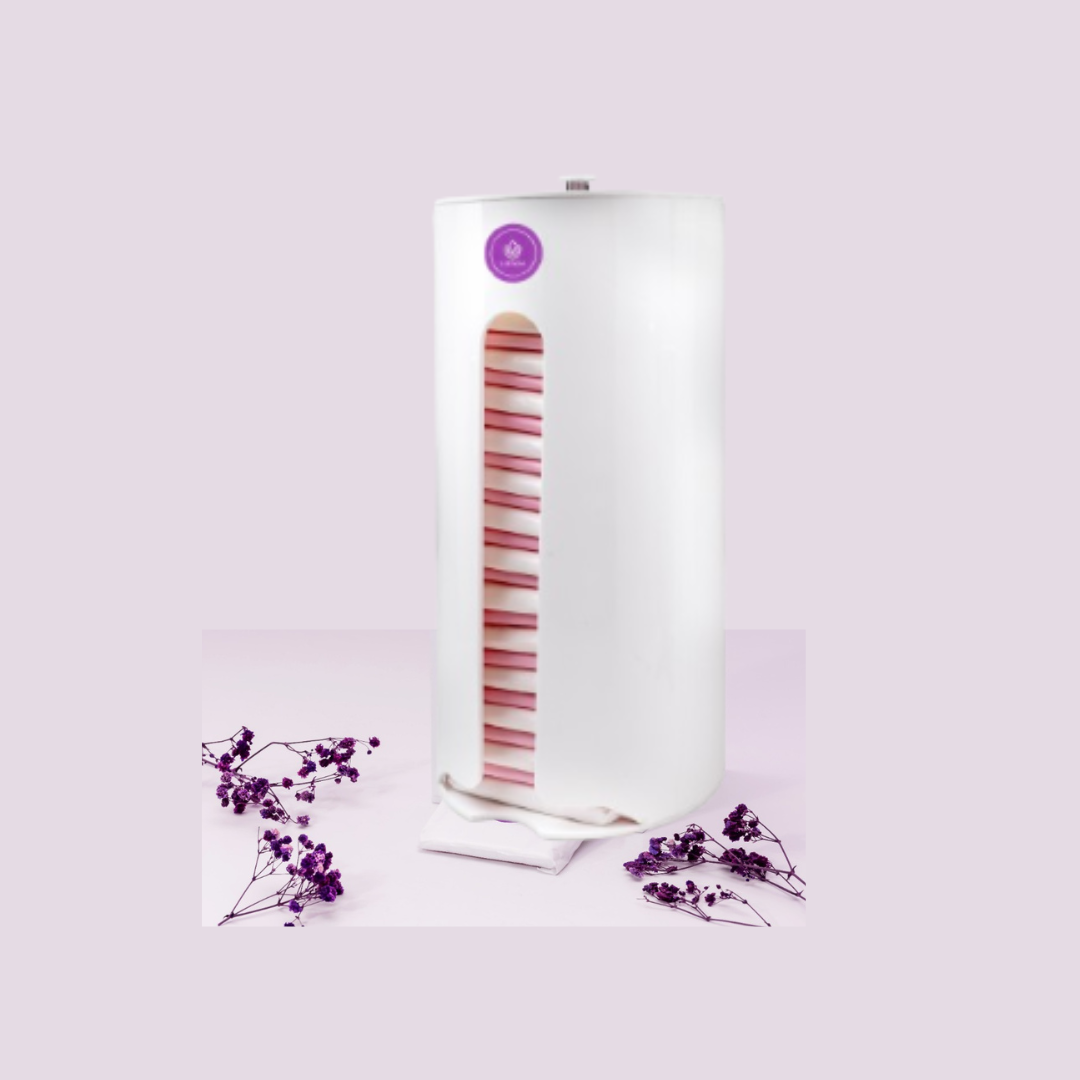 MODEL-SCW-PRO Sleek CURVED Acrylic White Sanitary Pads Dispenser PRO