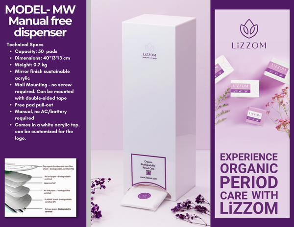 MODEL-MW-PRO      Minimalist Manual Acrylic White Sanitary Pads Dispenser