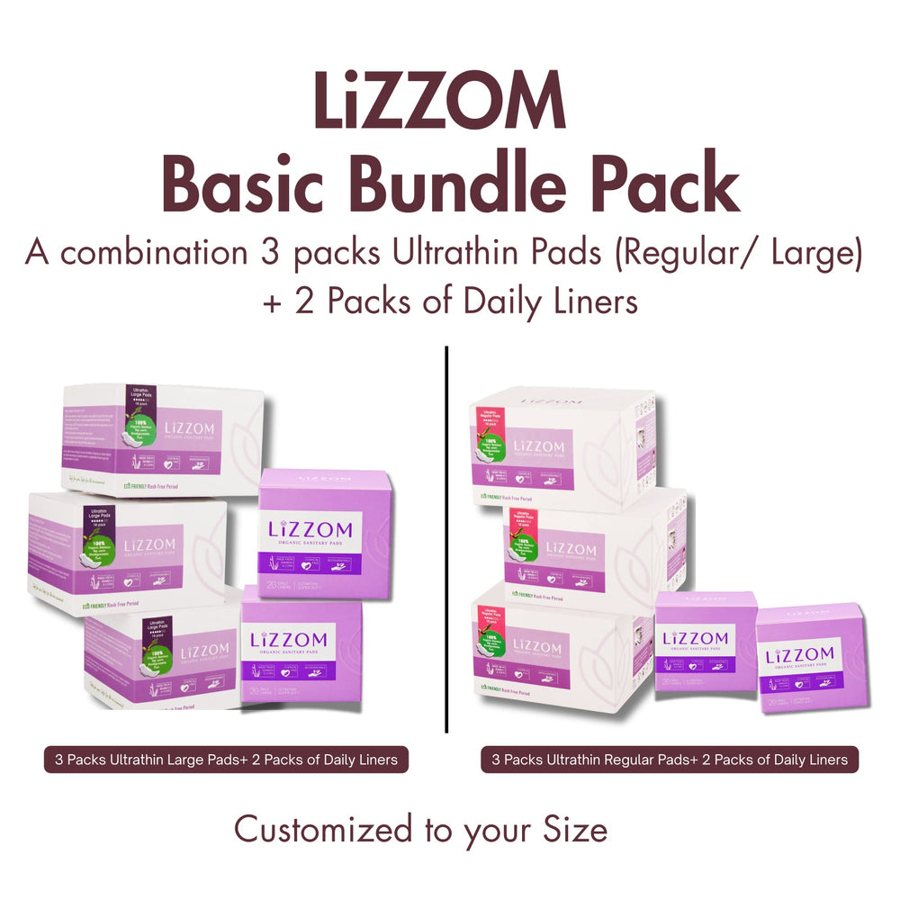 LiZZOM Basic Bundle Pack — pack shot — LiZZOM organic period care, UAE