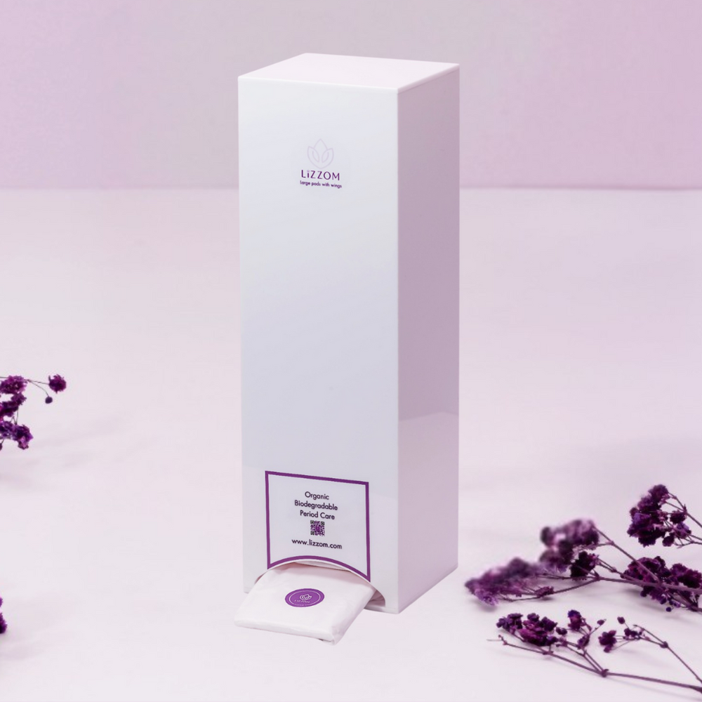 MODEL-MW-PRO     Minimalist Manual Acrylic White - Sanitary Pads Dispenser.