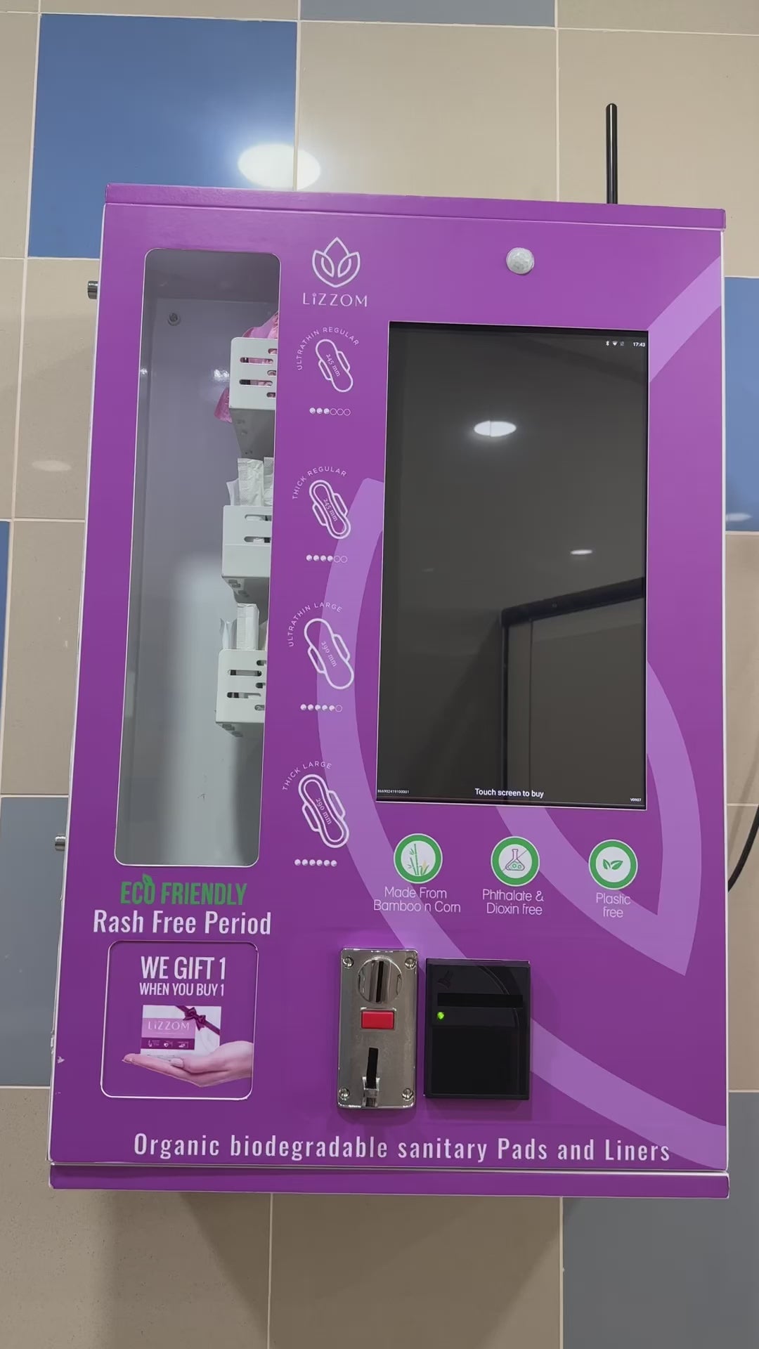 MODEL-C Commercial Sanitary Pads Vending Machine – Customizable for paid or non-paid operation