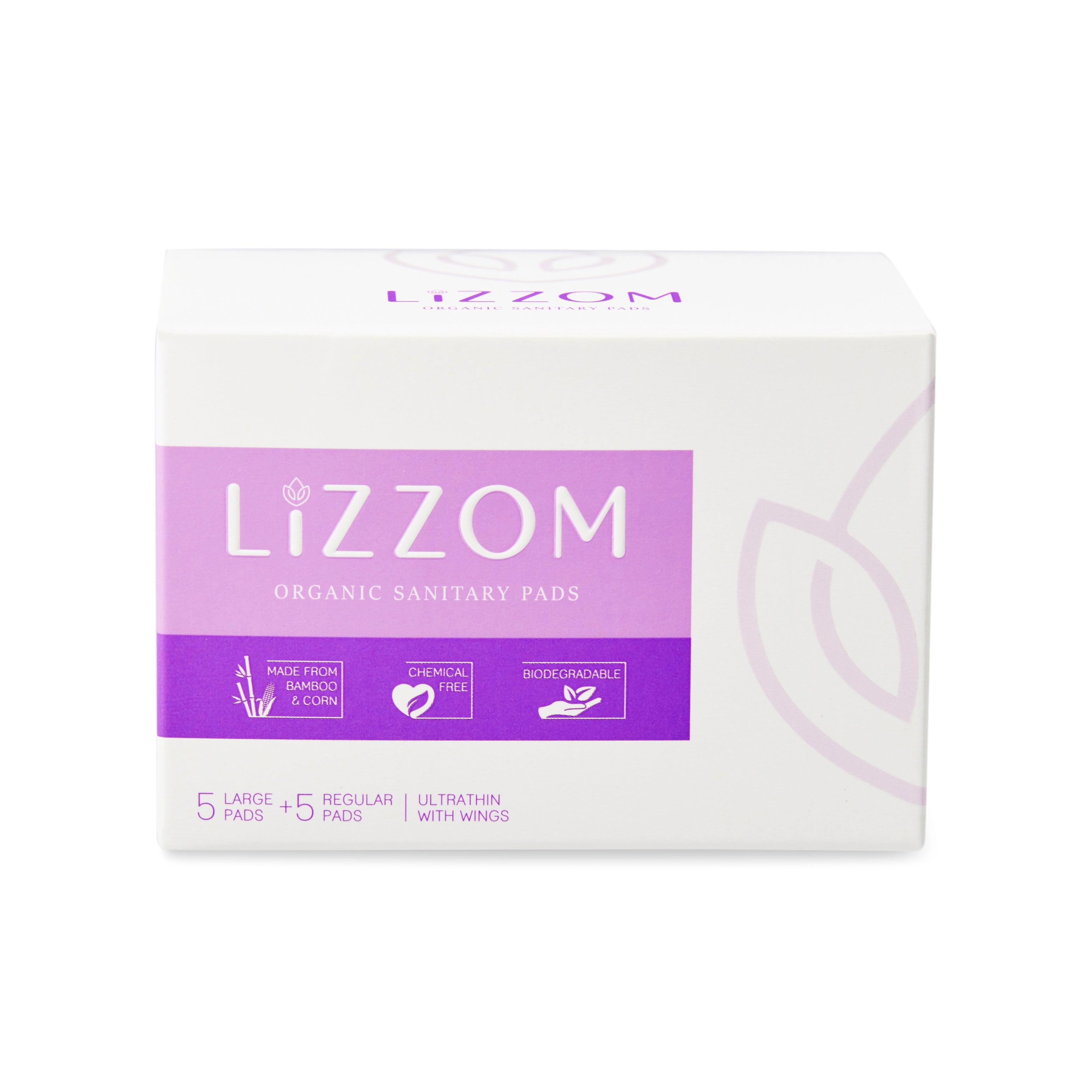 LiZZOM Organic Ultrathin Sanitary pads (MIX SIZE PADS- Regular+Large)