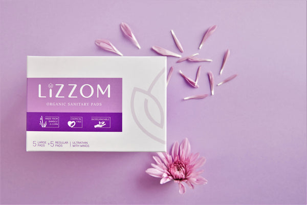 LiZZOM Organic Ultrathin Sanitary pads (MIX SIZE PADS- Regular+Large)