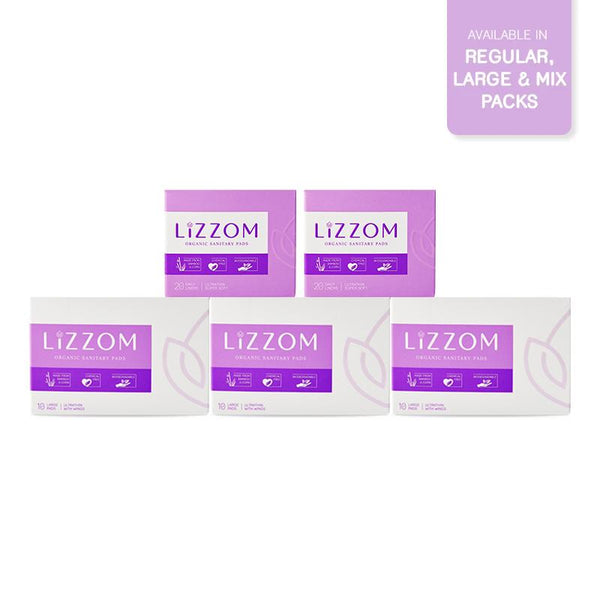 LiZZOM Basic Bundle Pack (A combination of 3 packs your chosen size of pads + 2 packs of your favourite daily liners)