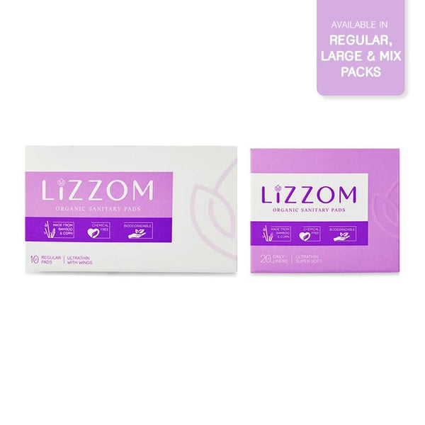 LiZZOM Mini Monthly Bundle (A combination of 1 pack your choosen size of pads + 1 pack of your favourite daily liners)