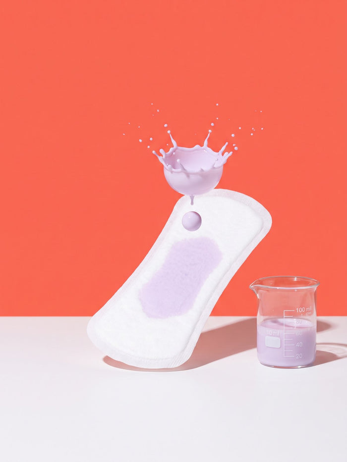 Liquid drop absorbed by a LiZZOM liner next to a measuring beaker