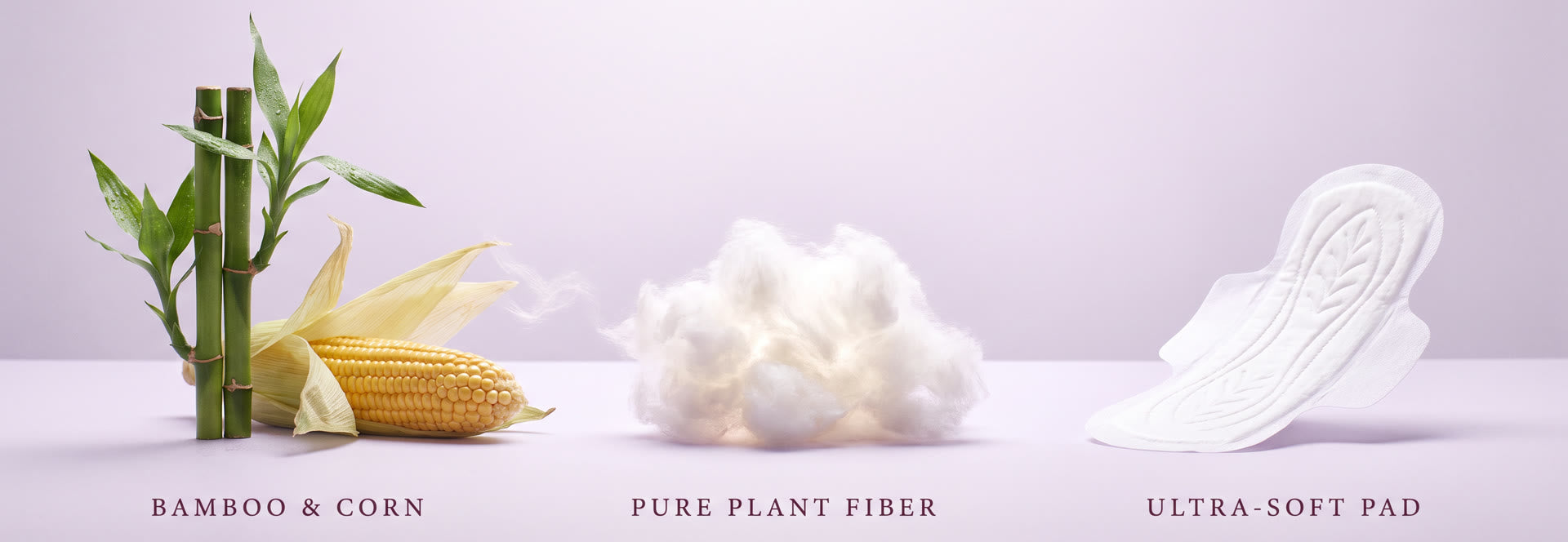 Bamboo and corn become pure plant fiber and ultra-soft pads — LiZZOM sustainable materials